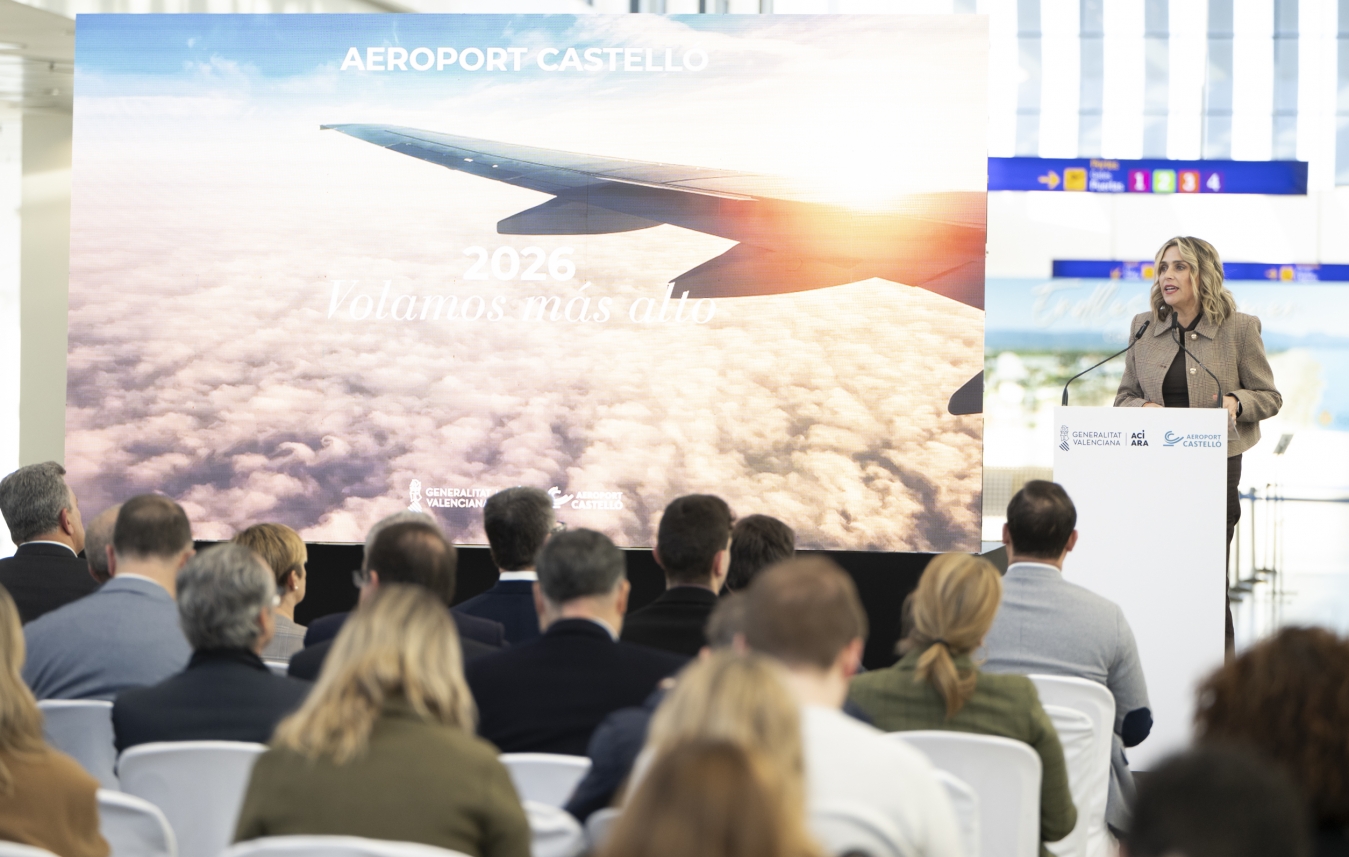 Marta Barrachina enaltix “el valor a l'alça” de l'aeroport de Castelló, consolidant-se com a infraestructura estratègica de la província
