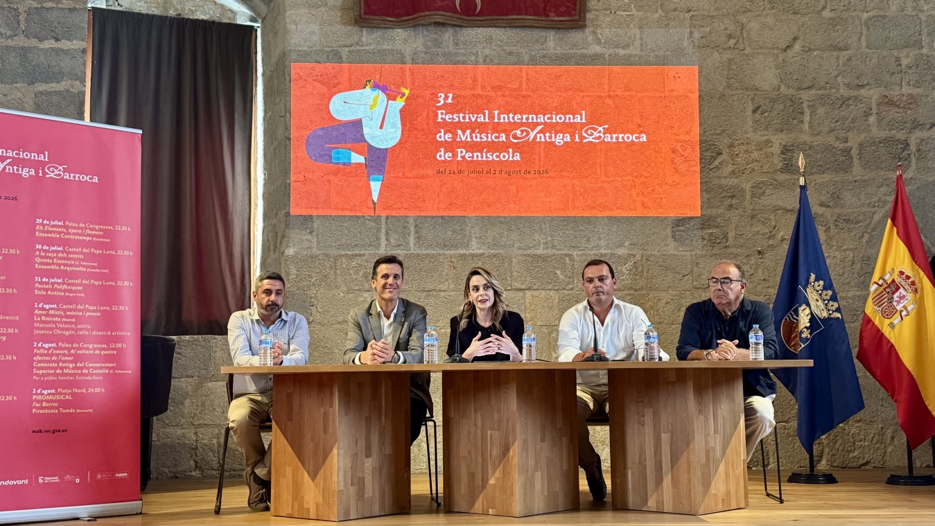 La Diputación de Castellón convertirá el Castillo del Papa Luna en el epicentro de la música barroca con el Festival de Música Antigua y Barroca de Peñíscola